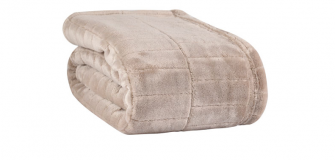 Nemcor Cozy Textured Polyester Blanket - Queen - Taupe