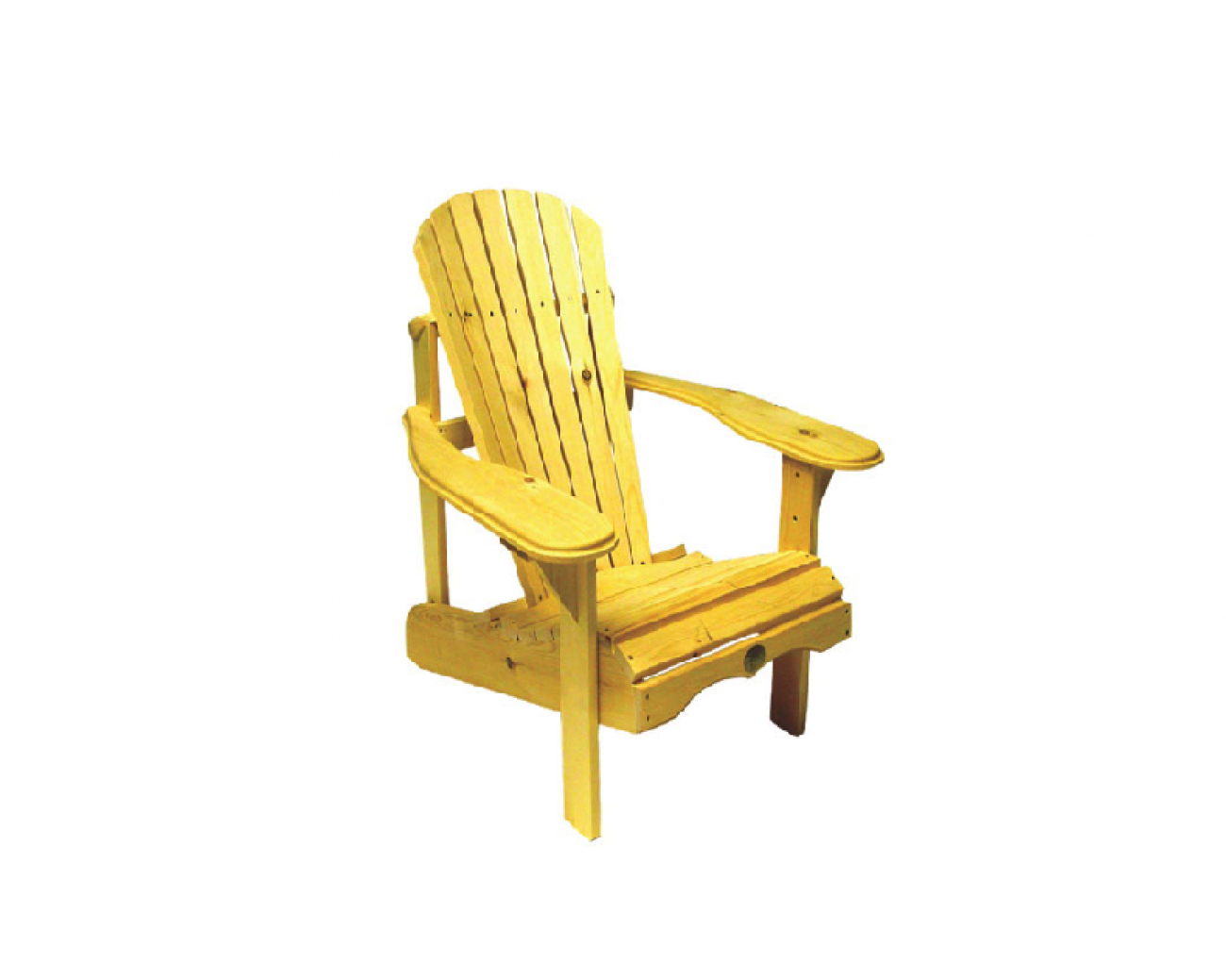 Traditional Patio Adirondack Chair -White Pine /Yellow 