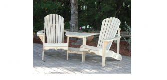 Chaise de patio traditionnelle Adirondack - Ensemble de 2 - Pin blanc