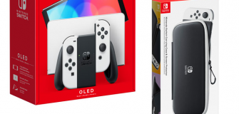 Console Nintendo Switch (Modèle OLED) - Blanc avec étui de transport