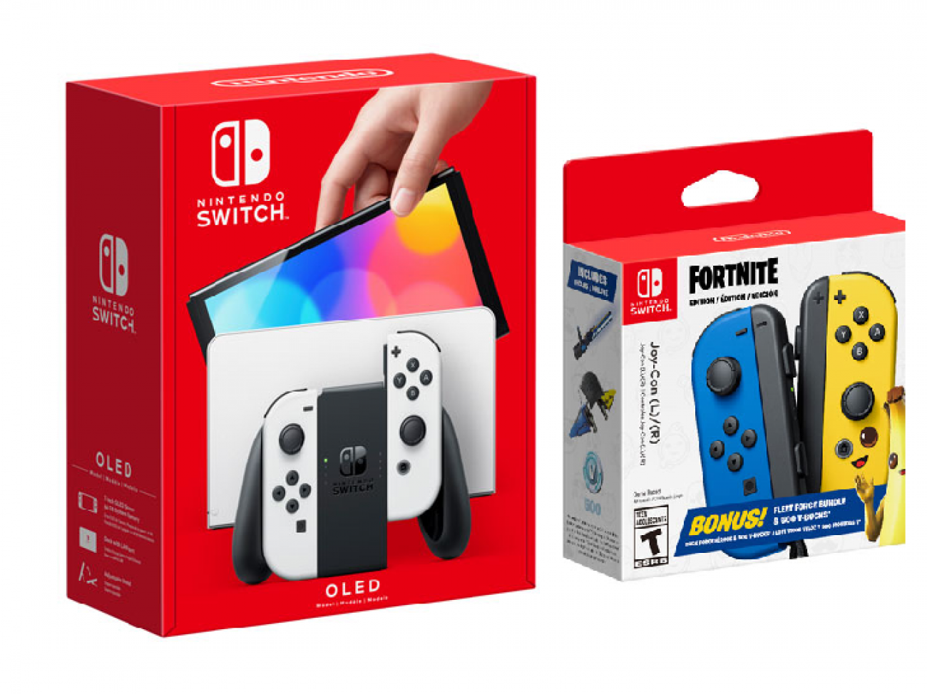 Nintendo Switch - White with Fortnite Joy Con | Start Saving Today